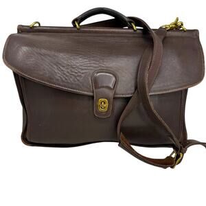 VINTAGE Coach 5266 Beekman Brown Leather Briefcase Bag - Brass Hardware